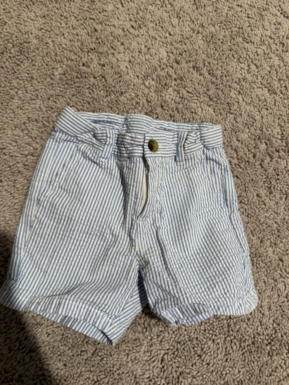 Janie and Jack seersucker striped Blue and  White Kids Shorts